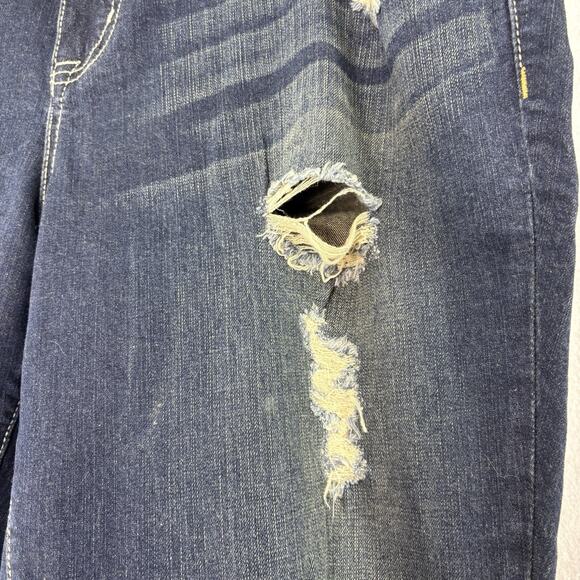 Torrid‎ Women’s Size 16 Crop Boyfriend Distressed Denim Fray Hem Stretch Jeans - Picture 4 of 7